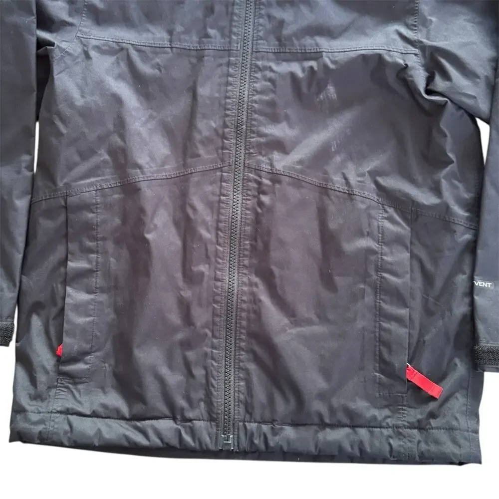 The North Face Kids DryVent Rain Jacket Waterproof Shell Black Red Size S 7/8
